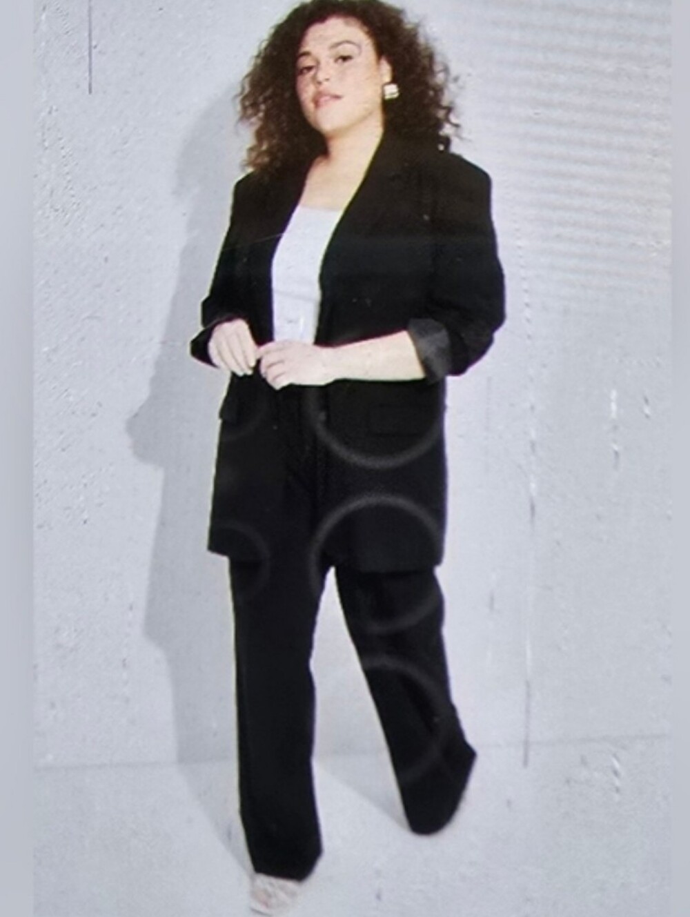 Black Women's Wide-Leg Pants with Matching Blazer - Classic Tailored Set